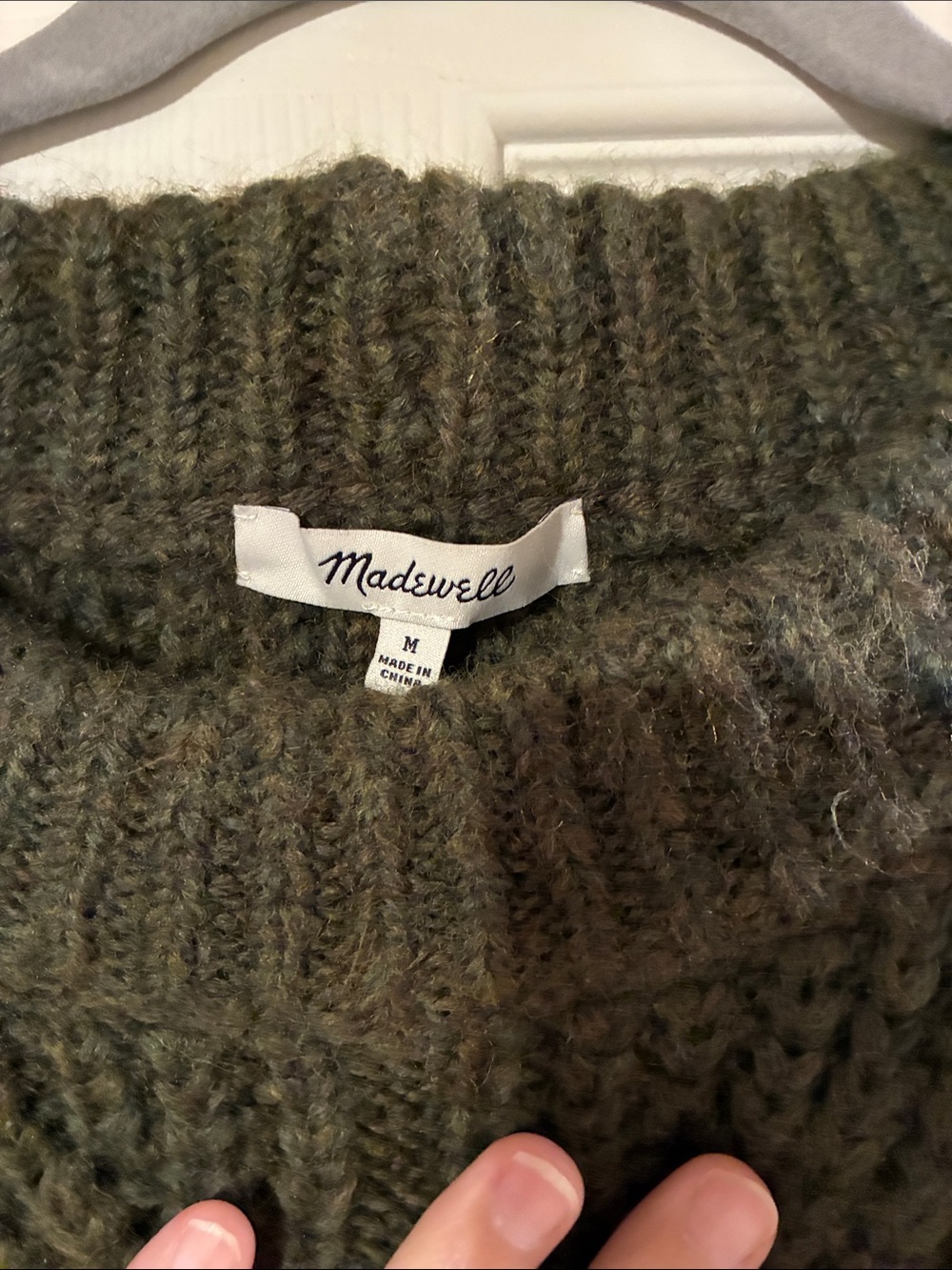 Madewell Olive Green Chunky Knit Sweater Vest - Picture 2 of 4